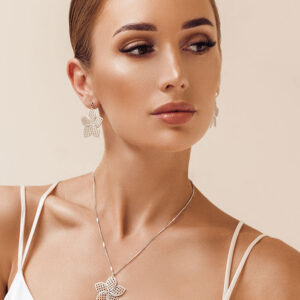 Recycled sterling silver pendant FLOWER